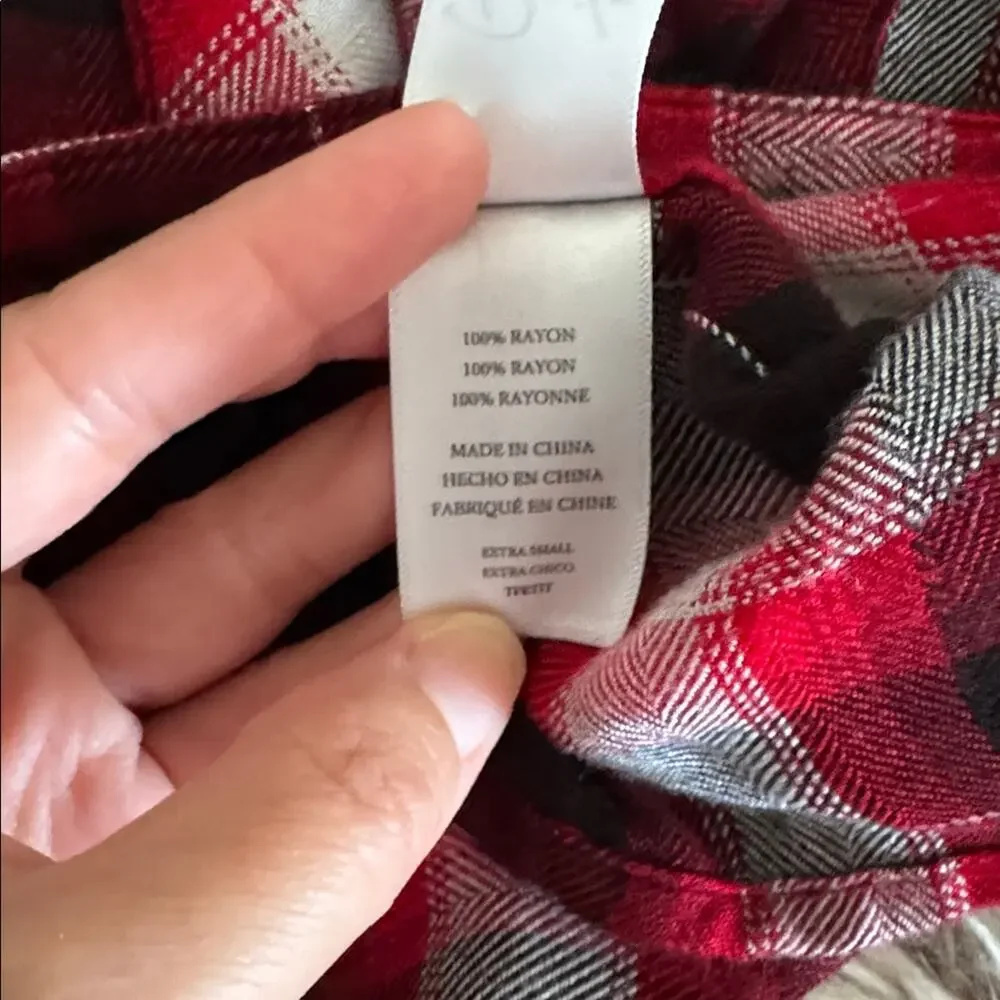 Rails Plaid Flannel Button Down Shirt Red Black Women’s Size XS Coastal Cowgirl